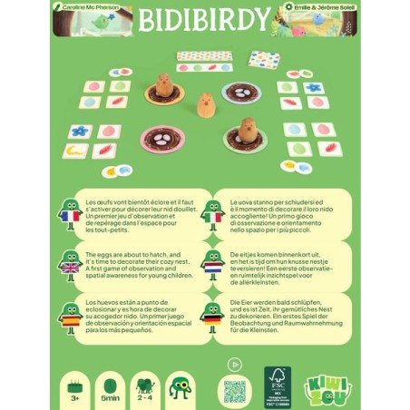 Bidibirdy - Jeu de Société - Jeu pour Enfants - Kiwizou
