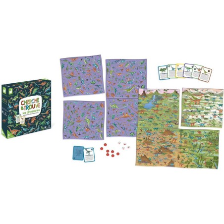 Cherche et Trouve les Dinosaures : Jeux éducatifs science et géographie - Janod