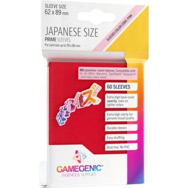 Gg : 60 Sleeves Prime Red Japan Size 62 89 mm - Gamegenic