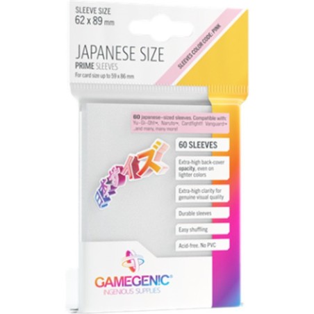 Gg : 60 Sleeves Prime White Japan Size 62 89 mm - Gamegenic