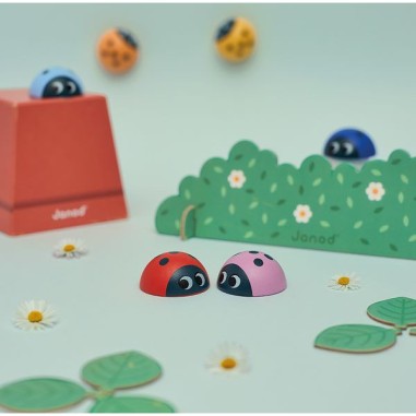 Jeu de mémoire - coccinelles - plusieurs niveaux de jeu pour développer sa mémoire tout au long de la maternelle - Janod