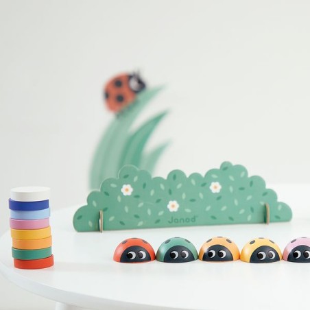 Jeu de mémoire - coccinelles - plusieurs niveaux de jeu pour développer sa mémoire tout au long de la maternelle - Janod