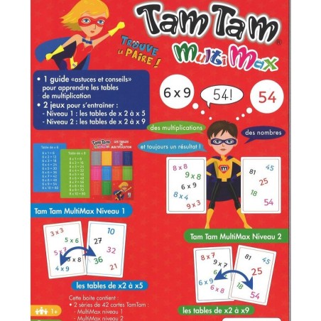 Tam tam multimax - coffret multiplication - 2 jeux pour apprendre et réviser les tables de multiplication. - Ab Ludis Editions