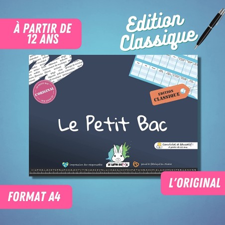 Jeu du Petit Bac - Edition Classique - Jeux de société - Le Lapin Sigma