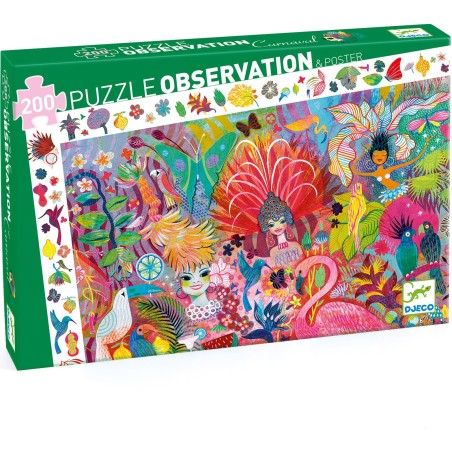 Puzzle Observation - Carnaval de Rio – 200 Pièces - Jeux de société Enfants - Djeco