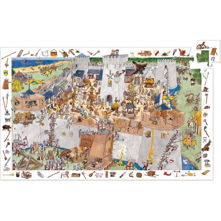 Puzzle observation - le château fort - 100 pièces - Jeux classiques - Jeux de société - Djeco