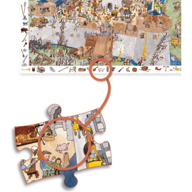 Puzzle observation - le château fort - 100 pièces - Jeux classiques - Jeux de société - Djeco