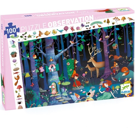 Puzzle Observation - La Forêt Enchantée: 100 pièces - Jeux classiques - Djeco