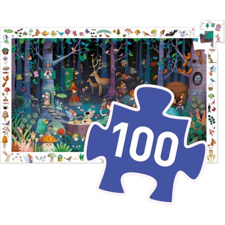 Puzzle Observation - La Forêt Enchantée: 100 pièces - Jeux classiques - Djeco
