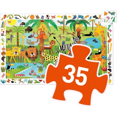 Puzzle observation - Jungle - 35 pièces - Jeux classiques - Jeux de société - Djeco