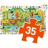 Puzzle 35 pièces - Poster et jeu d'observation : La jungle - Djeco