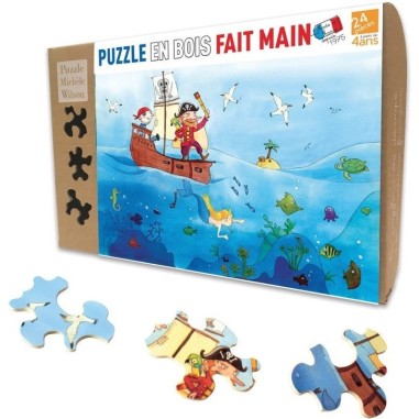 Puzzle bois - Les pirates - 24 pcs - Puzzle Michèle Wilson