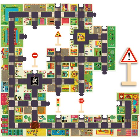 Puzzle Géant - La Ville - Jeu de société - Djeco