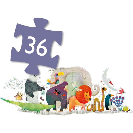 Puzzle Geant La parade des Animaux- 36 pièces - Jeux classiques - Jeux de société - Djeco