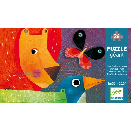 Puzzle Geant La parade des Animaux- 36 pièces - Jeux classiques - Jeux de société - Djeco