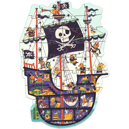 Puzzle Geant : Le Bateau des Pirates – 36 Pièces - Jeux classiques - Djeco