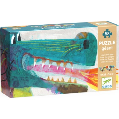 Puzzle Géant Léon le dragon - 58 pièces - Djeco - Enfant 5 ans et plus