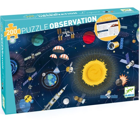 Puzzle Observation – L’Espace + Livret – 200 Pièces - Jeux de société - Djeco