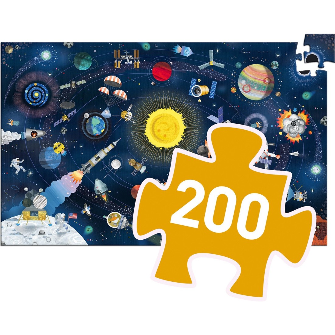 Puzzle 200 pièces : Puzzle observation avec livret : L'espace