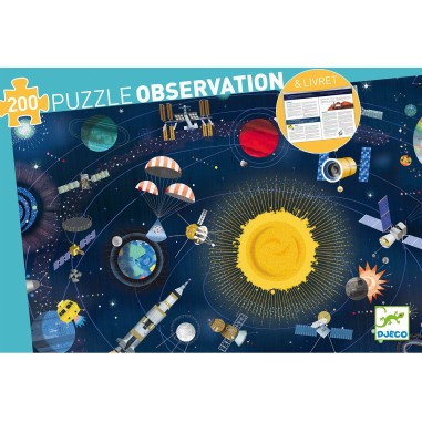 Puzzle Observation – L’Espace + Livret – 200 Pièces - Jeux de société - Djeco