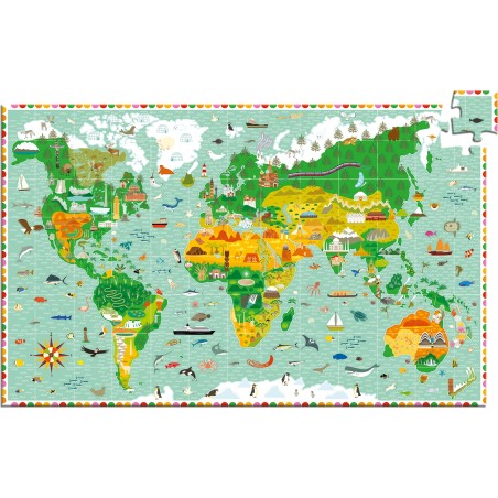 Puzzle Observation - Tour du monde - 200 pièces - Jeux classiques - Jeux de société - Djeco