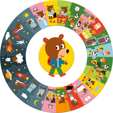 Puzzle Geant - La Journée - Jeux de société Enfants - Djeco