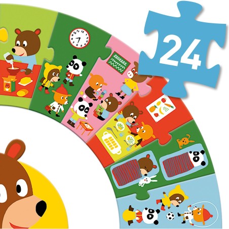 Puzzle Geant - La Journée - Jeux de société Enfants - Djeco