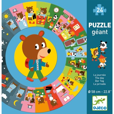 Puzzle Geant - La Journée - Jeux de société Enfants - Djeco