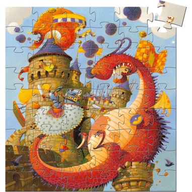 Puzzle silhouette - Vaillant et le dragon - Jeux classiques - Djeco
