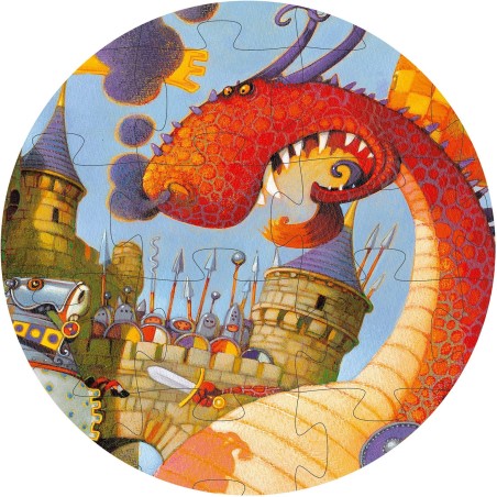 Puzzle silhouette - Vaillant et le dragon - Jeux classiques - Djeco