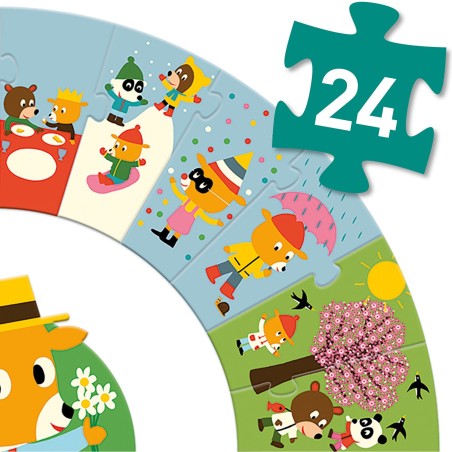 Puzzle Géant L'Année by - Jeu Ludique Pour Apprendre les Saisons - Djeco