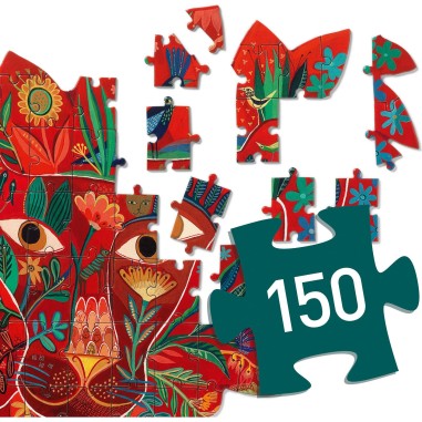 Puzz'art - Lion - 150 Pièces - Jeux de société Enfants - Djeco