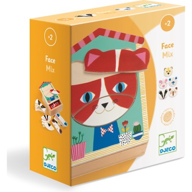 Puzzle apprentissage 18 pièces en bois : face - Djeco