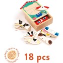 Puzzle apprentissage 18 pièces en bois : Face - Djeco