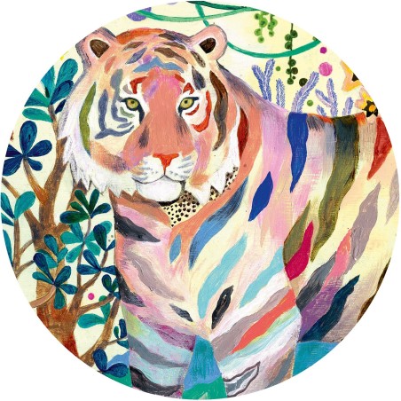 Puzzle 1000 pièces panoramique gallery : rainbow tigers - Djeco