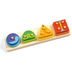 Puzzle éducatif en bois 1234 Basic bébé - Djeco