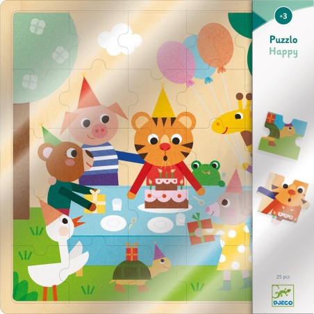 Puzzle à encadrement 25 pièces : puzzlo happy - Djeco