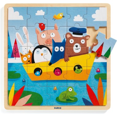 Puzzle à encadrement 25 pièces : puzzlo boat - Djeco