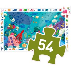 Puzzle 54 pièces : poster et jeu d'observation : aquatique - Djeco 2