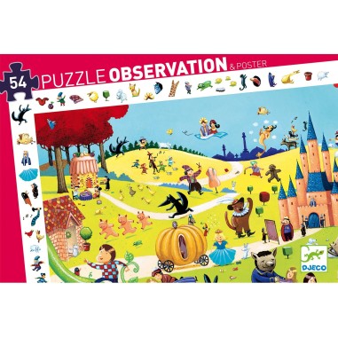 Puzzle observation - Les contes - 54 pièces - Jeux classiques - Jeux de société - Djeco
