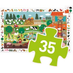 Puzzle 35 pièces - puzzle observation : la ferme - Djeco 2