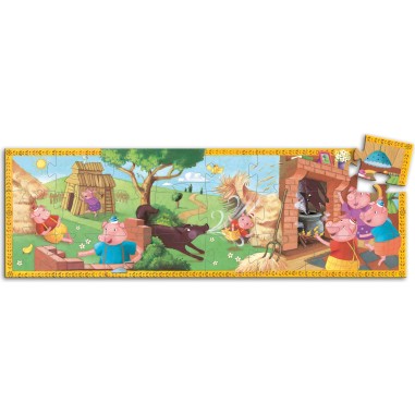 Puzzle silhouette - Les trois petits cochons- 24 pièces - Jeux classiques - Jeux de société - Djeco