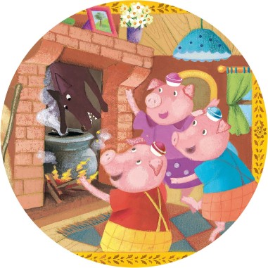 Puzzle silhouette - Les trois petits cochons- 24 pièces - Jeux classiques - Jeux de société - Djeco
