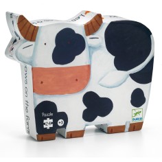 Puzzle Silhouette - Les vaches à la ferme- 24 pièces - Jeux classiques - Jeux de société - Djeco