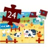 Puzzle Silhouette - Les vaches à la ferme- 24 pièces - Djeco
