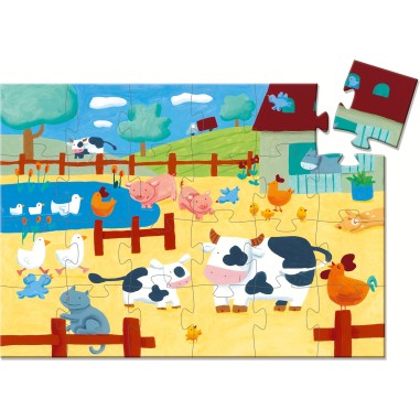 Puzzle Silhouette - Les vaches à la ferme- 24 pièces - Jeux classiques - Jeux de société - Djeco