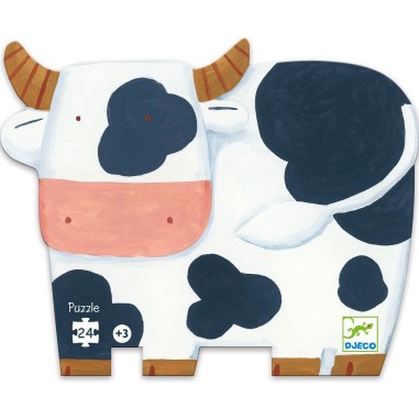 Puzzle Silhouette - Les vaches à la ferme- 24 pièces - Jeux classiques - Jeux de société - Djeco