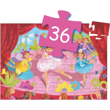 Puzzle silhouette - La ballerine à la fleur- 36 pièces - Jeux classiques - Jeux de société - Djeco