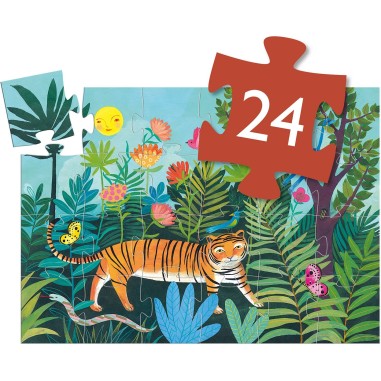 Puzzle Silhouette - La Balade du Tigre - Jeux classiques - Djeco