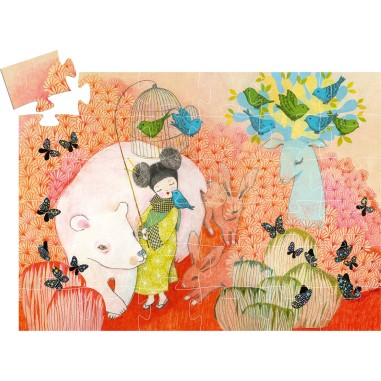 Puzzle Silhouette - Kokeshi – 36 Pièces - Jeux de société Enfants - Djeco